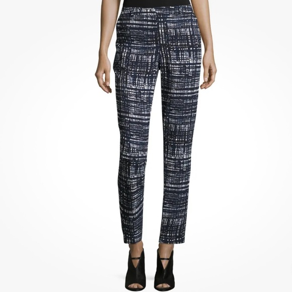 Escada Talas Weave Print Ankle Pants Navy - Picture 3 of 9